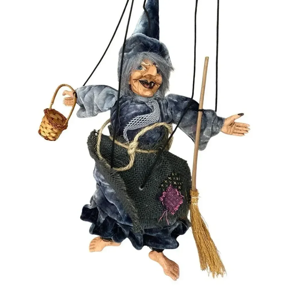 Witch Halloween String Puppet Porcelain Spooky Horror Decoration